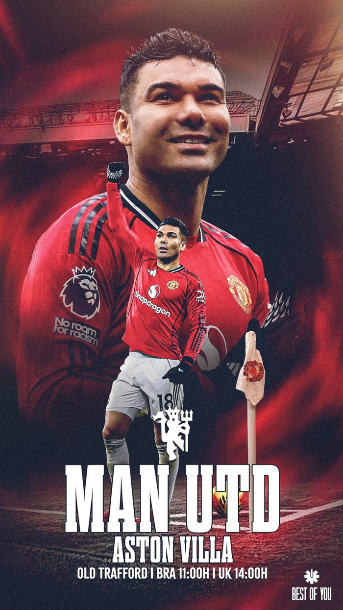 卡塞米罗晒战前海报 助力曼联迎战维拉