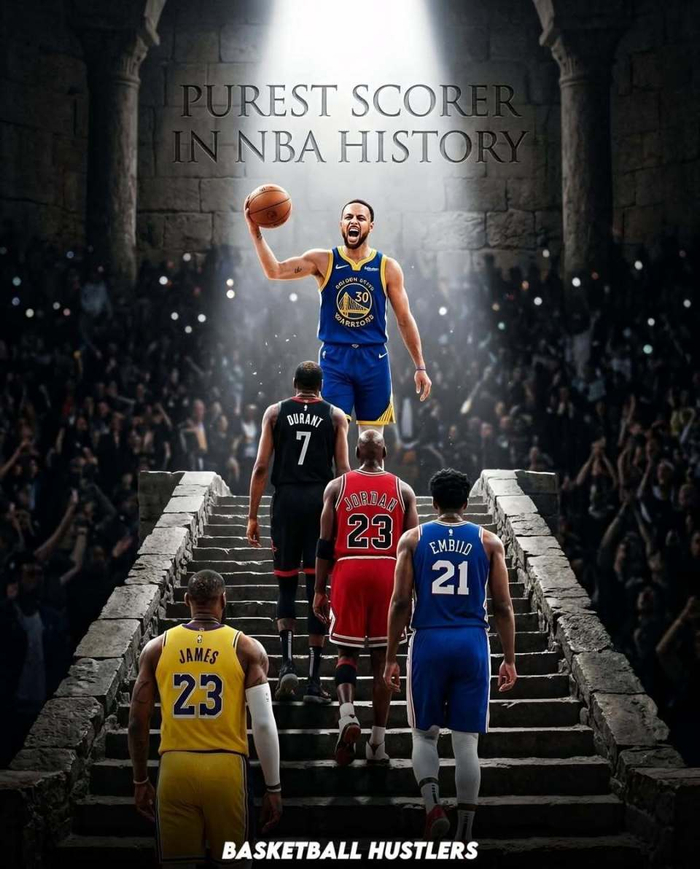 NBA历史得分纯粹性榜单揭晓 库里杜兰特乔丹领跑